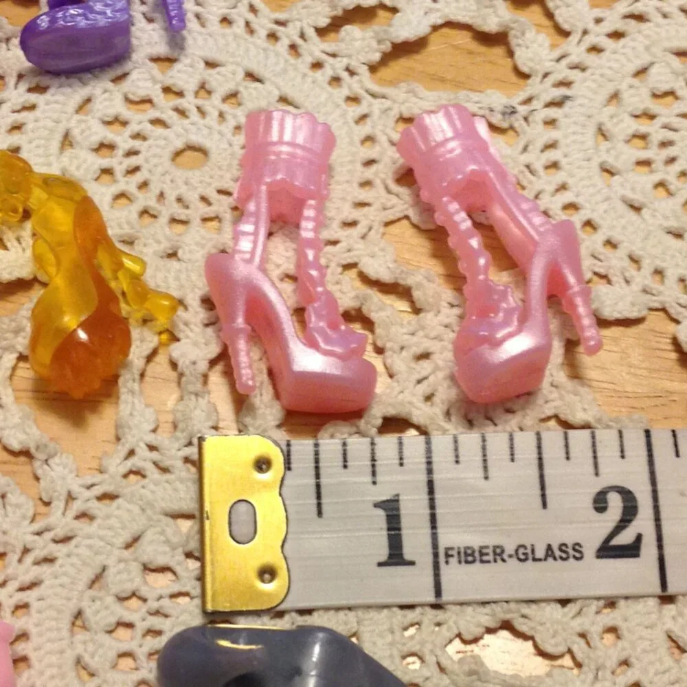 Bundle of 10 doll shoe pairs for Barbie or similar dolls